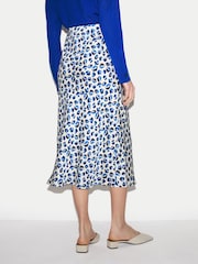 Jigsaw Blue Ditsy Poppy Satin Skirt - Image 2 of 5