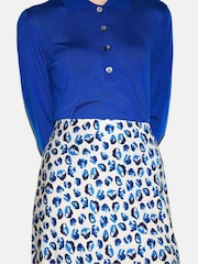 Jigsaw Blue Ditsy Poppy Satin Skirt - Image 3 of 5