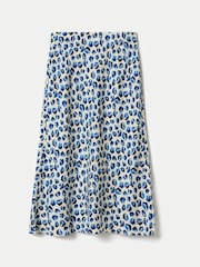 Jigsaw Blue Ditsy Poppy Satin Skirt - Image 5 of 5