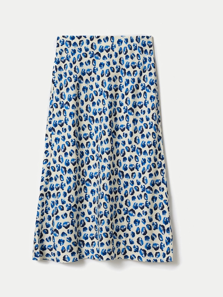 Jigsaw Blue Ditsy Poppy Satin Skirt - Image 5 of 5