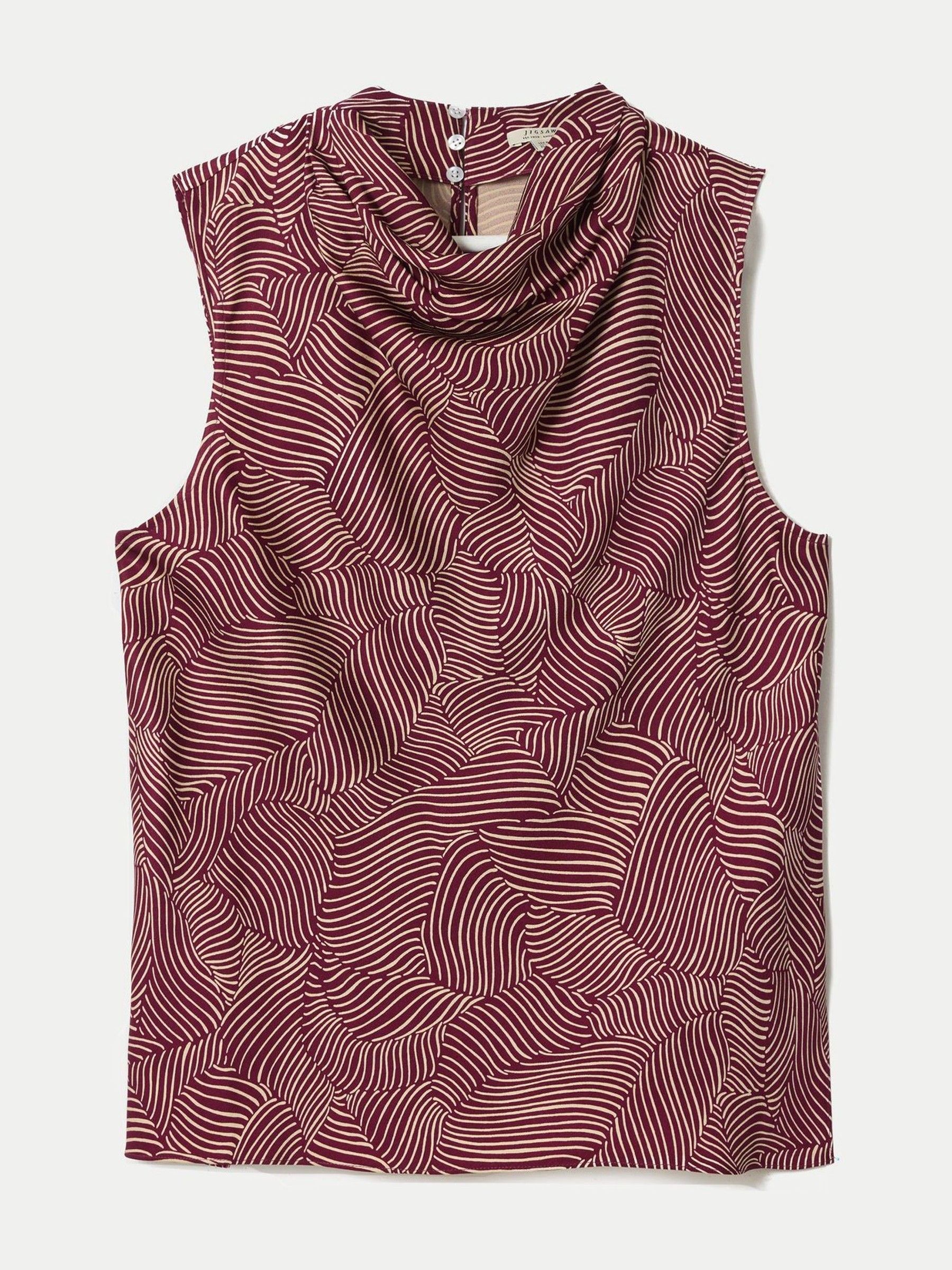 Buy Jigsaw Red Optic Swirl Cowl Neck Top from Next Romania