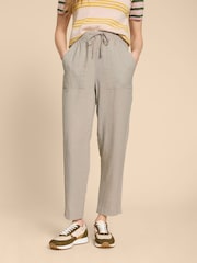 White Stuff Natural Elle Linen Blend Trousers - Image 1 of 7