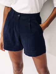 Schwarz/Marineblau - Boy Shorts aus Leinenmischung, 2er-Pack - Bild 5 von 8