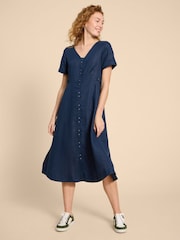 White Stuff Blue Ivy 100% Linen Midi Dress - Image 1 of 7