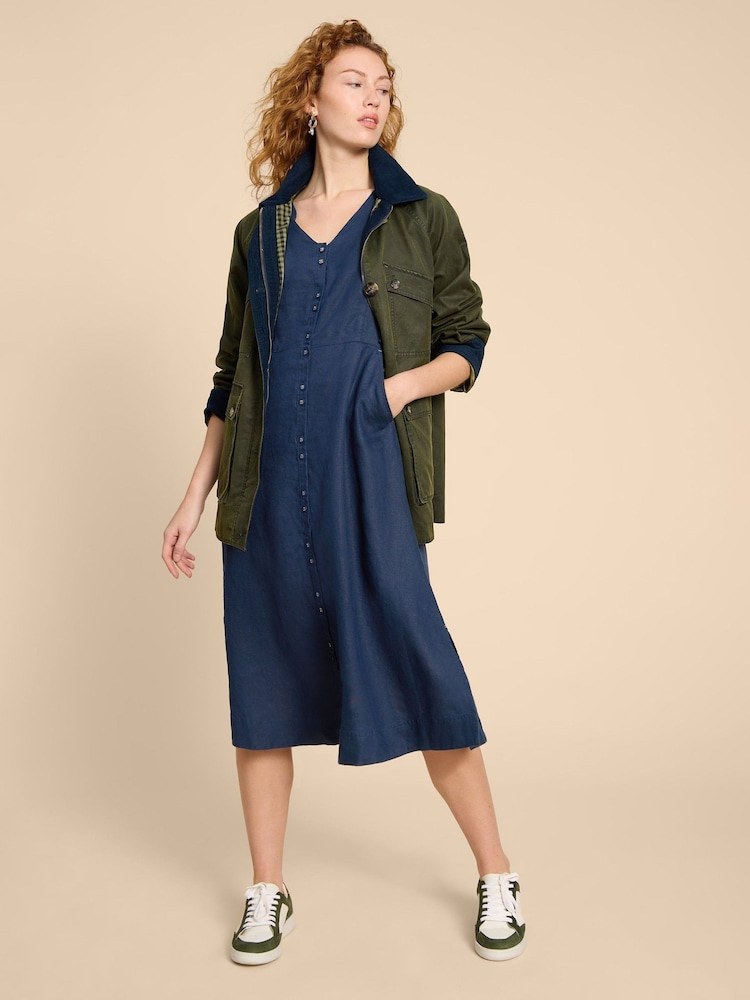 White Stuff Blue Ivy 100% Linen Midi Dress - Image 2 of 7 White Stuff Blue Ivy 100% Linen Midi Dress - Image 2 of 7