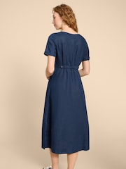 White Stuff Blue Ivy 100% Linen Midi Dress - Image 4 of 7