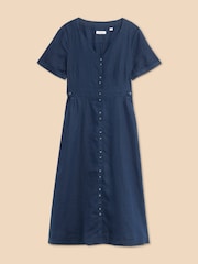 White Stuff Blue Ivy 100% Linen Midi Dress - Image 5 of 7