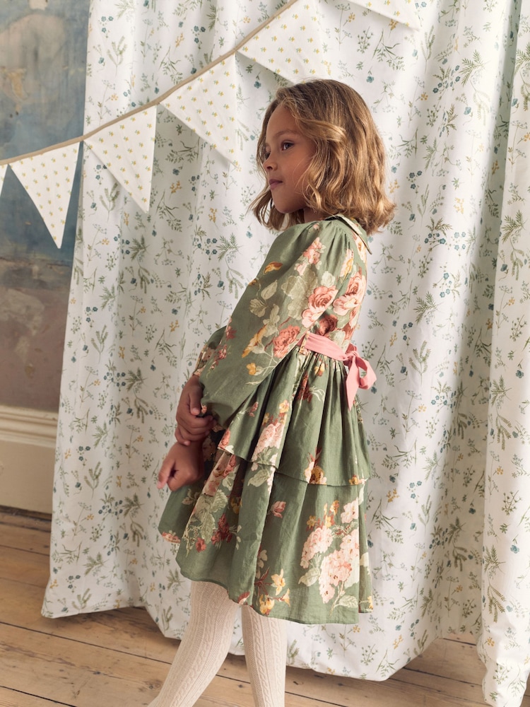 Laura Ashley Green Rosemore Tiered Dress - Image 2 of 5