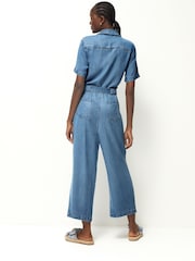 Mid Blue TENCEL™ Wide Leg Jumpsuit - Image 3 of 7