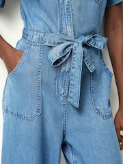 Mid Blue TENCEL™ Wide Leg Jumpsuit - Image 5 of 7