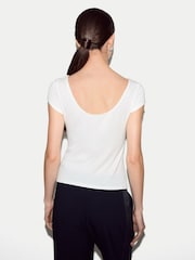 Jigsaw White Modal Jersey Top - Image 4 of 4
