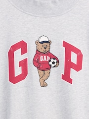 Gap Grey French Terry Brannan Bear Logo Sweatshirt - Image 4 of 4
