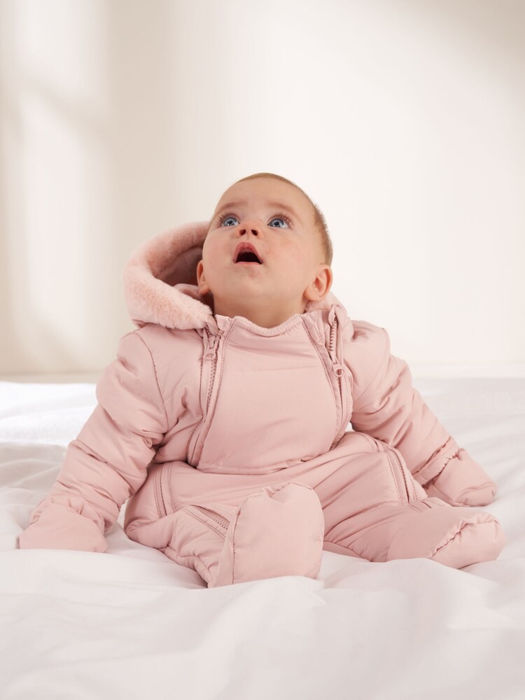 Truly Baby Pink Snowsuit - Image 1 of 4