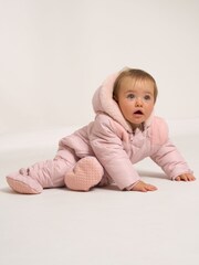 Truly Baby Pink Snowsuit - Image 2 of 4