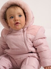 Truly Baby Pink Snowsuit - Image 3 of 4