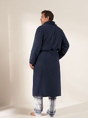 Truly Navy Blue Fleece Dressing Gown - Image 2 of 4