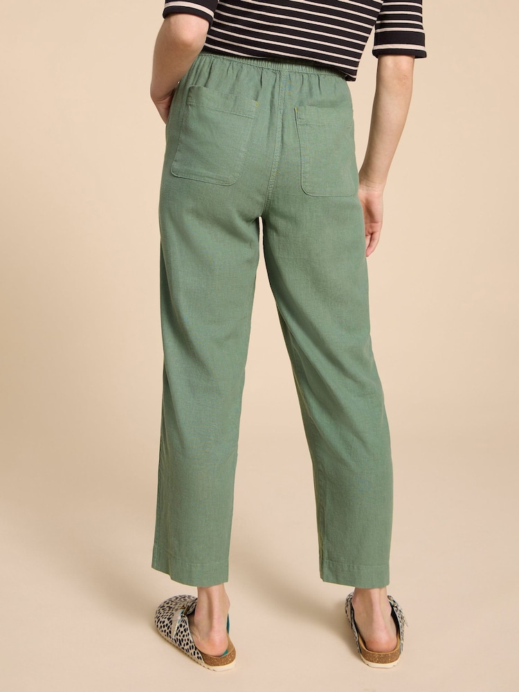 White Stuff Green Elle Linen Blend Trousers - Image 2 of 7