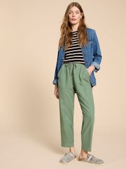 White Stuff Green Elle Linen Blend Trousers - Image 3 of 7