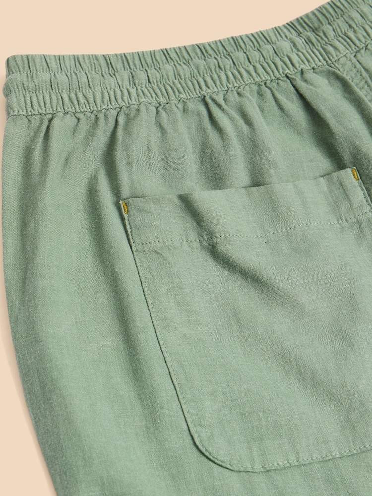 White Stuff Green Elle Linen Blend Trousers - Image 7 of 7