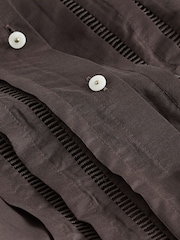 Chocolate Brown Ladder Pleated Long Sleeve Blouse - Image 6 of 6