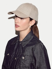 Jigsaw Natural Linen Baseball Cap - Image 1 of 4