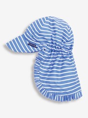 JoJo Maman Bébé Stripe Pretty Flap Sun Protection Hat - Image 1 of 1
