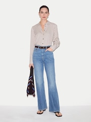 Jigsaw Cream Slim Ditsy Geo Shirt - Image 3 of 4