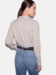 Jigsaw Cream Slim Ditsy Geo Shirt - Image 4 of 4