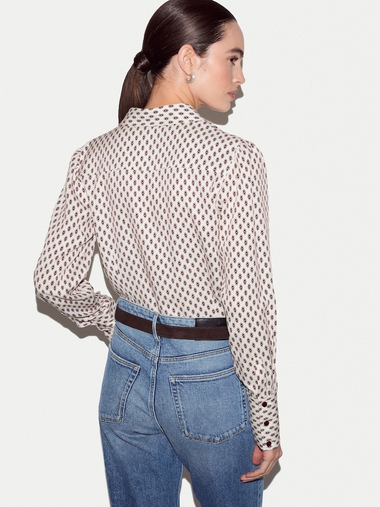 Jigsaw Cream Slim Ditsy Geo Shirt - Image 4 of 4 Jigsaw Cream Slim Ditsy Geo Shirt - Image 4 of 4
