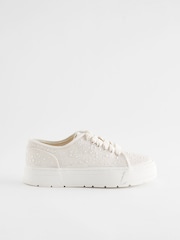 White/Gold Forever Comfort® Cleated Sole Chunky Trainers - Image 2 of 6