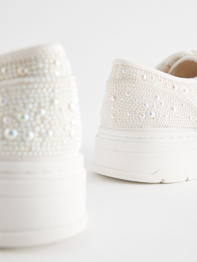 White/Gold Forever Comfort® Cleated Sole Chunky Trainers - Image 5 of 6