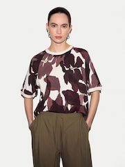 Jigsaw Red Iris Half Sleeve Sweatshirt - Image 1 of 4