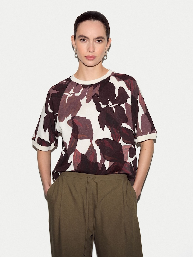 Jigsaw Red Iris Half Sleeve Sweatshirt - Image 1 of 4 Jigsaw Red Iris Half Sleeve Sweatshirt - Image 1 of 4