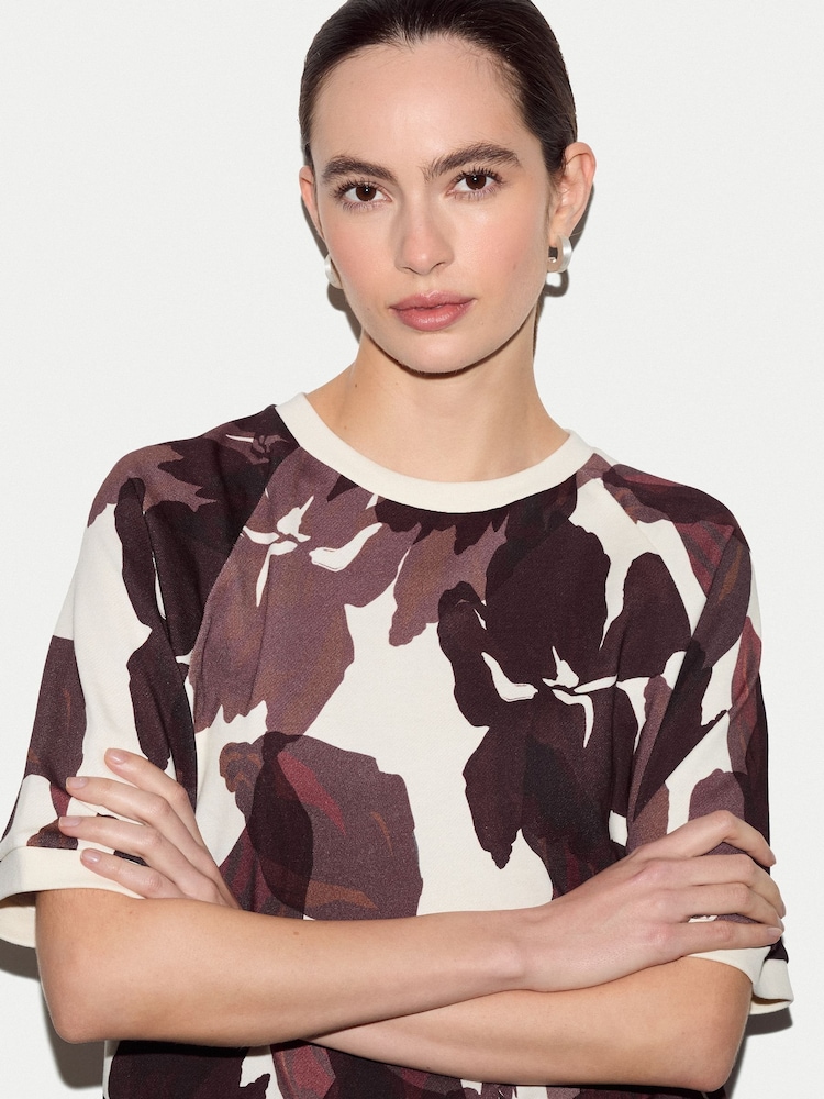Jigsaw Red Iris Half Sleeve Sweatshirt - Image 2 of 4 Jigsaw Red Iris Half Sleeve Sweatshirt - Image 2 of 4