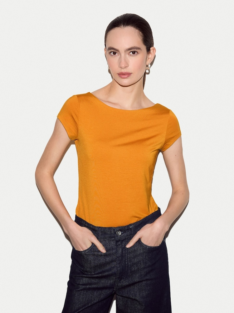 Jigsaw Orange Modal Jersey Top - Image 1 of 4 Jigsaw Orange Modal Jersey Top - Image 1 of 4