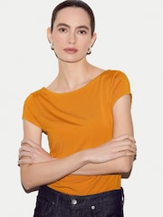 Jigsaw Orange Modal Jersey Top - Image 2 of 4