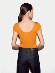 Jigsaw Orange Modal Jersey Top - Image 4 of 4