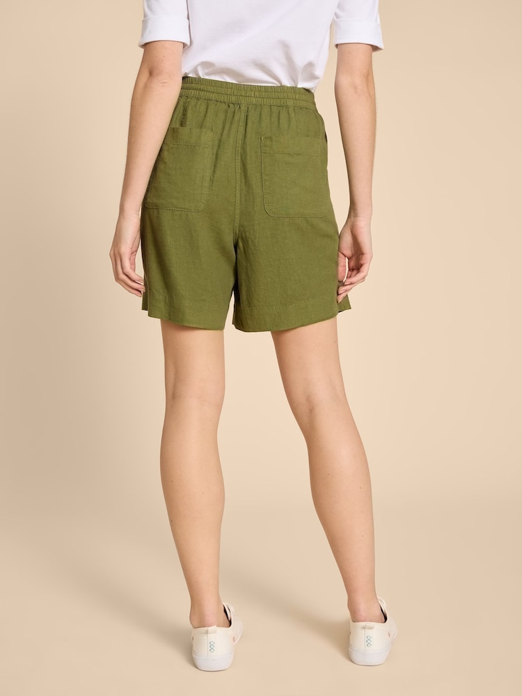 White Stuff Green Elle Linen Blend Shorts - Image 2 of 7