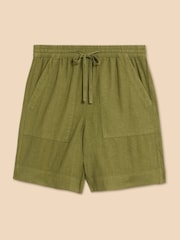 White Stuff Green Elle Linen Blend Shorts - Image 5 of 7