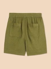 White Stuff Green Elle Linen Blend Shorts - Image 6 of 7