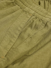 White Stuff Green Elle Linen Blend Shorts - Image 7 of 7
