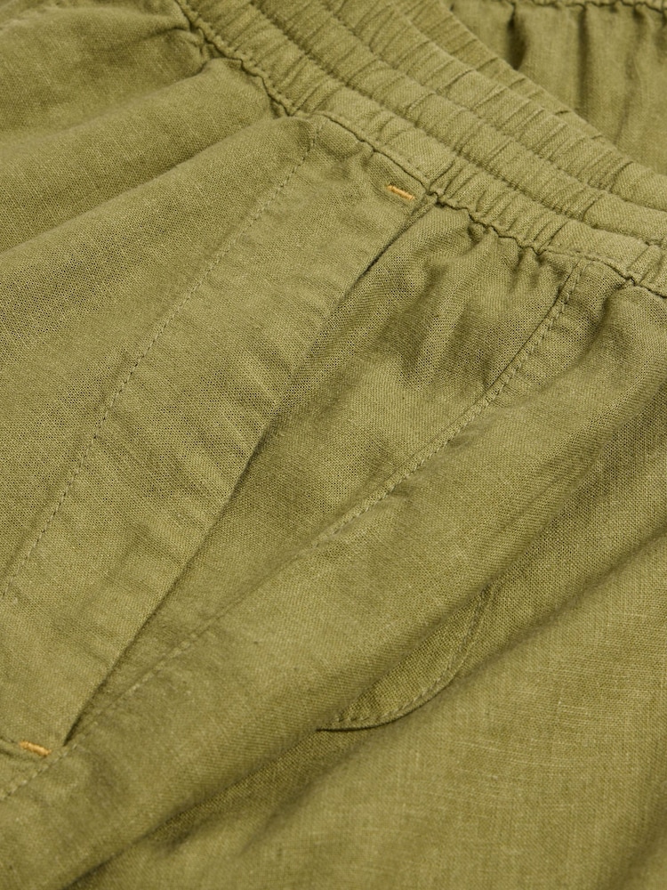 White Stuff Green Elle Linen Blend Shorts - Image 7 of 7