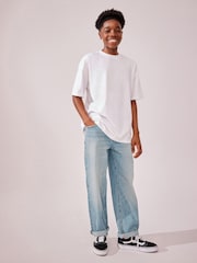Mid Blue Wide Fit Authentic 100% Cotton Jeans (3-16yrs) - Image 2 of 7