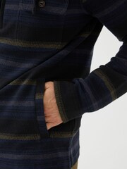FatFace Blue Trescowe Stripe Half Zip Hoodie - Image 5 of 6