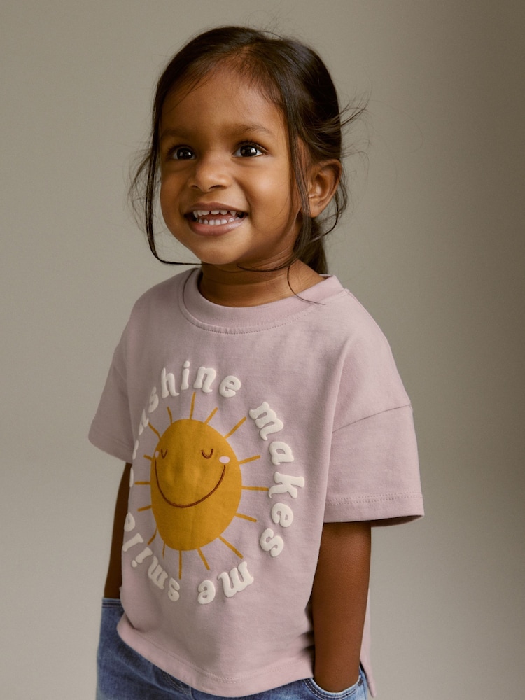 Pink Sunshine Short Sleeve 100% Cotton T-Shirt (3mths-7yrs) - Image 1 of 6