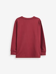 Burgundy Red Long Sleeve Colourblock T-Shirts 3 Pack (3-16yrs) - Image 2 of 3