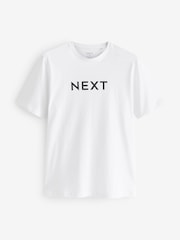 White 100% Cotton T-Shirt: Life at Next Shop - Image 1 of 4