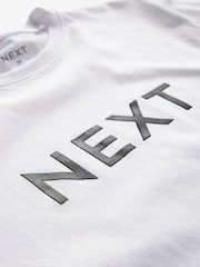 White 100% Cotton T-Shirt: Life at Next Shop - Image 2 of 4