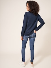 White Stuff Blue Camo Plain Casey Long Sleeve T-Shirt - Image 3 of 7