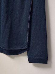 White Stuff Blue Camo Plain Casey Long Sleeve T-Shirt - Image 7 of 7